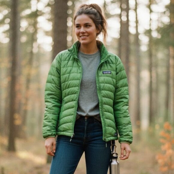 Patagonia Jackets & Blazers - Patagonia Women's Green Puffer Feather Down Jacket Size X-Small